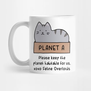 Gray Cat - Habitable Planet (White) Mug